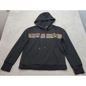 bebe SPORT Hoodie Womens S Black Long Sleeve Kangaroo Pocket Drawstring Pullover
